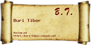 Buri Tibor névjegykártya